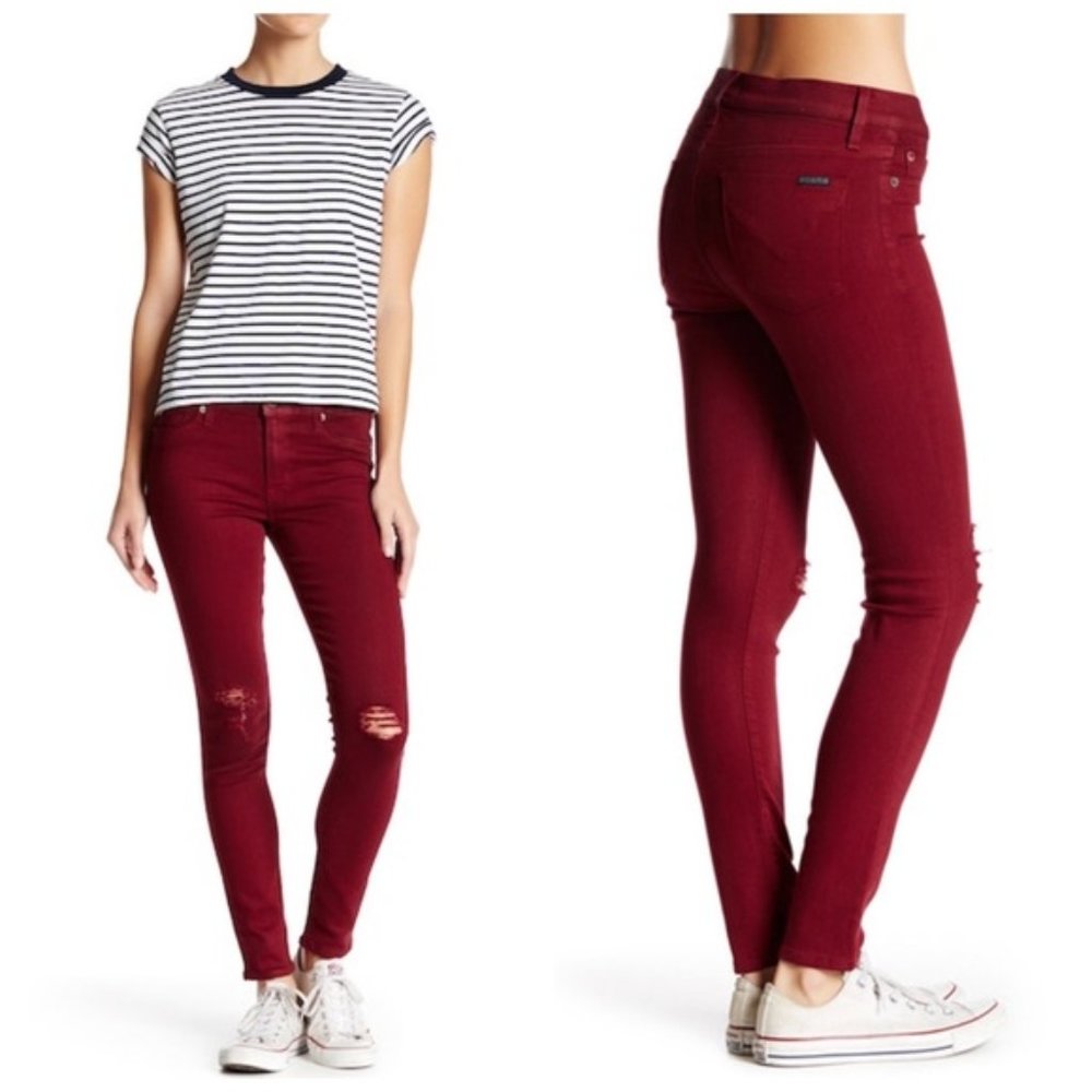 Hudson Nico Super Skinny Jeans in Crimson